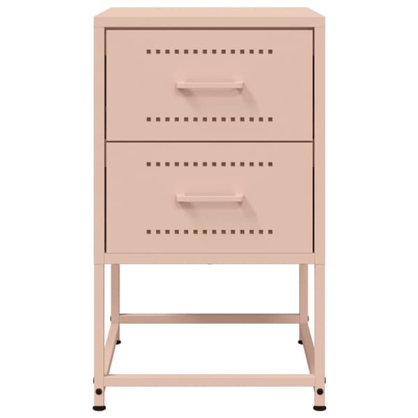vidaXL Sängbord rosa 36x39x60,5 cm stål