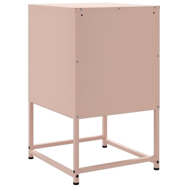 vidaXL Sängbord rosa 36x39x60,5 cm stål