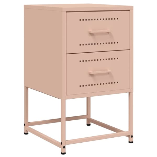 vidaXL Sängbord rosa 36x39x60,5 cm stål