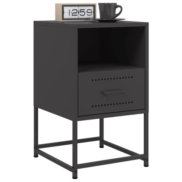 vidaXL sengeborde 2 stk. 36x39x60,5 cm stål sort