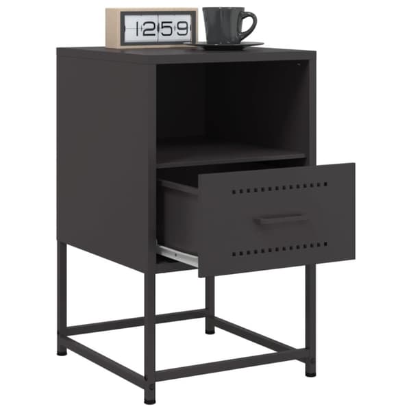 vidaXL sengeborde 2 stk. 36x39x60,5 cm stål sort