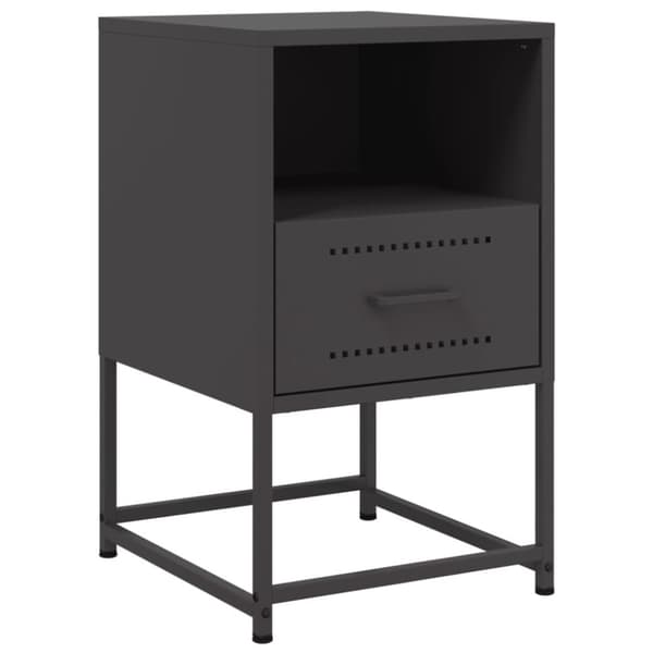vidaXL sengeborde 2 stk. 36x39x60,5 cm stål sort
