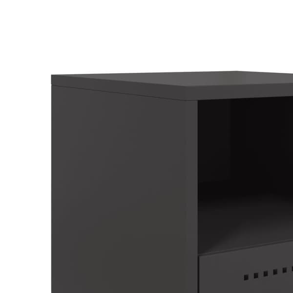 vidaXL sengeborde 2 stk. 36x39x60,5 cm stål sort