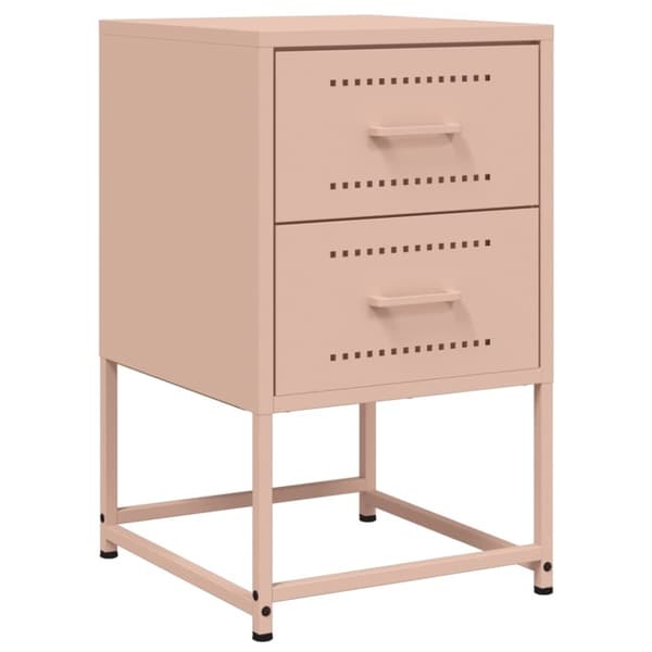 vidaXL Sängbord 2 st rosa 36x39x60,5 cm stål