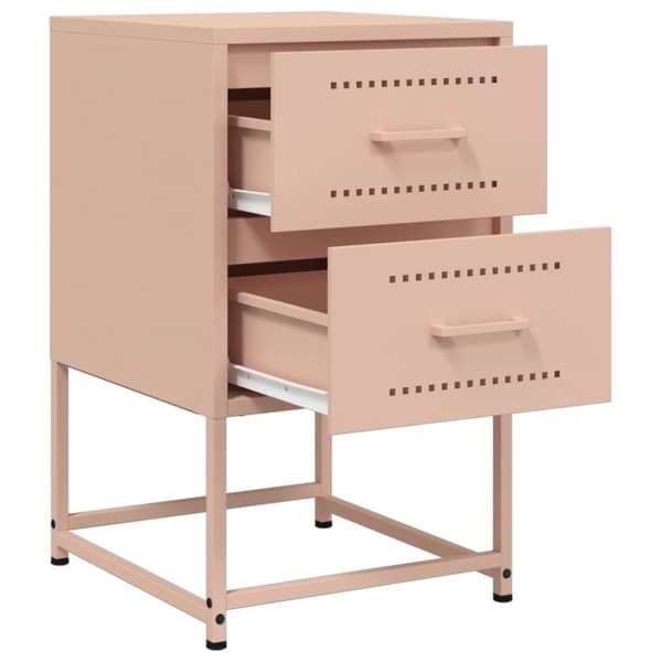 vidaXL Sängbord 2 st rosa 36x39x60,5 cm stål