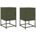 Miniatyrbillede 3 af 11: vidaXL sengeborde 2 stk. 36x39x60,5 cm stål olivengrøn