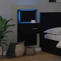 Miniatyrbilde 6 av 11: vidaXL Vegghengt nattbord med LED-lys svart