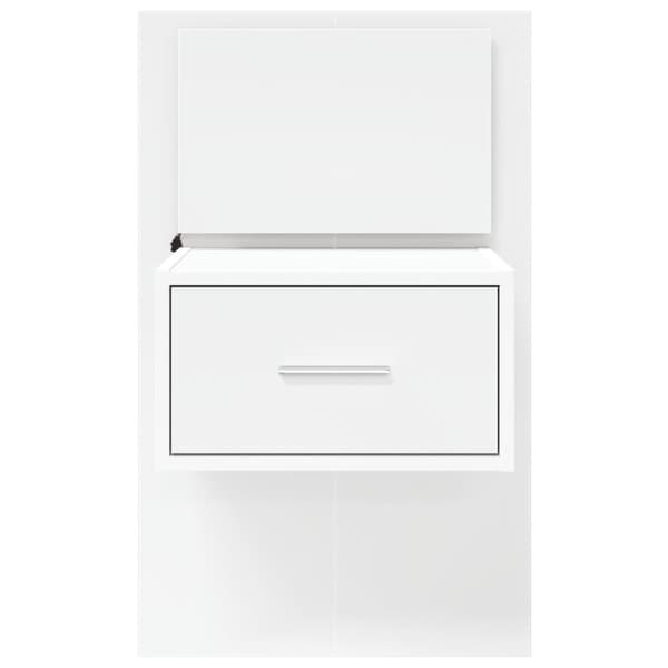 vidaXL Väggmonterade sängbord med LED-lampor 2 st vit