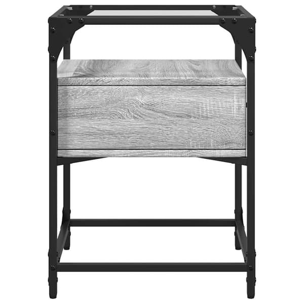 vidaXL sengeborde 2 stk. 40x40x55 cm konstrueret træ grå sonoma-eg