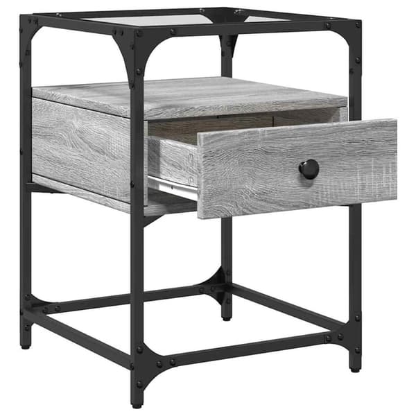 vidaXL sengeborde 2 stk. 40x40x55 cm konstrueret træ grå sonoma-eg