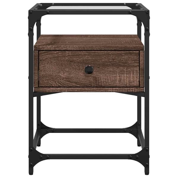 vidaXL sengeborde 2 stk. 40x40x55 cm konstrueret træ brunt egetræ