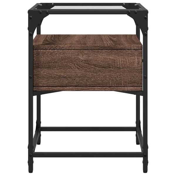 vidaXL sengeborde 2 stk. 40x40x55 cm konstrueret træ brunt egetræ