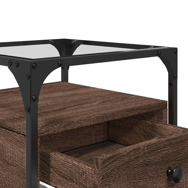 vidaXL sengeborde 2 stk. 40x40x55 cm konstrueret træ brunt egetræ