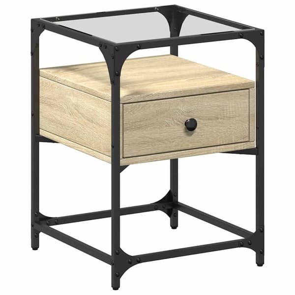 vidaXL sengebord 40x40x55 cm konstrueret træ sonoma-eg