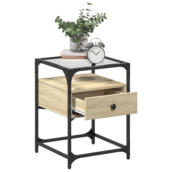 vidaXL sengebord 40x40x55 cm konstrueret træ sonoma-eg