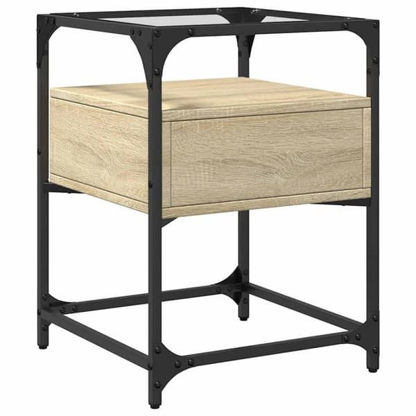 vidaXL sengebord 40x40x55 cm konstrueret træ sonoma-eg