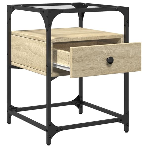 vidaXL sengebord 40x40x55 cm konstrueret træ sonoma-eg