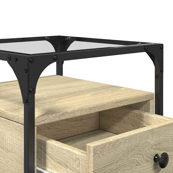 vidaXL sengebord 40x40x55 cm konstrueret træ sonoma-eg