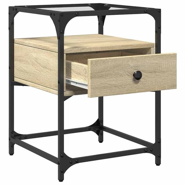 vidaXL Nattbord sonoma eik 40x40x55 cm konstruert tre