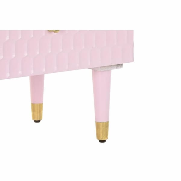 Natbord DKD Home Decor 52 x 42 x 65 cm Metal Lyserød Mangotræ