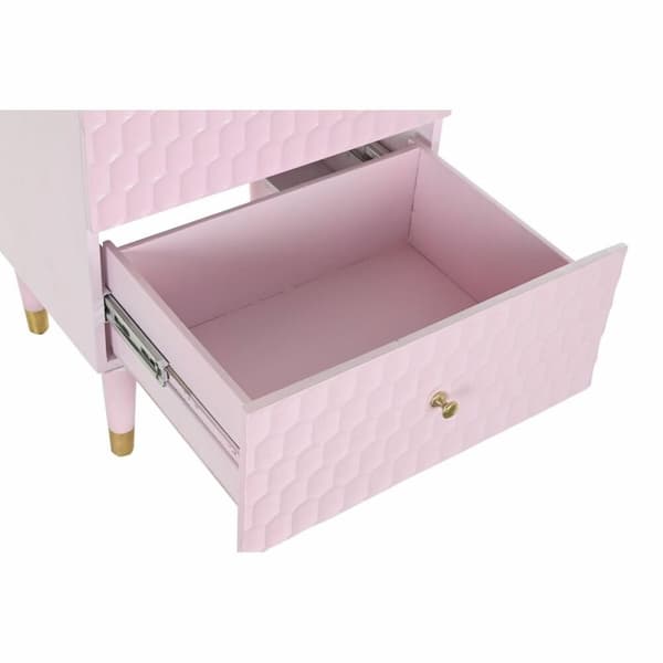 Natbord DKD Home Decor 52 x 42 x 65 cm Metal Lyserød Mangotræ