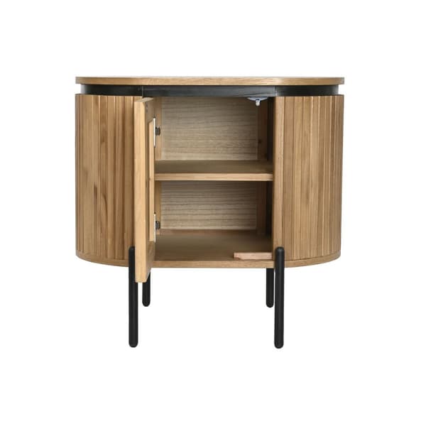 Natbord Home ESPRIT Natur Metal Paulonia træ 60 x 43 x 57 cm