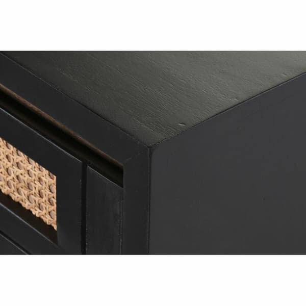Nattbord DKD Home Decor Svart Naturell Rotting Treverk av mangotre 50 x 40 x 55 cm