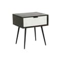 Miniatyrbilde 1 av 6: Nattbord DKD Home Decor 45 x 38 x 50 cm Svart Metall Hvit Treverk av mangotre Wengue