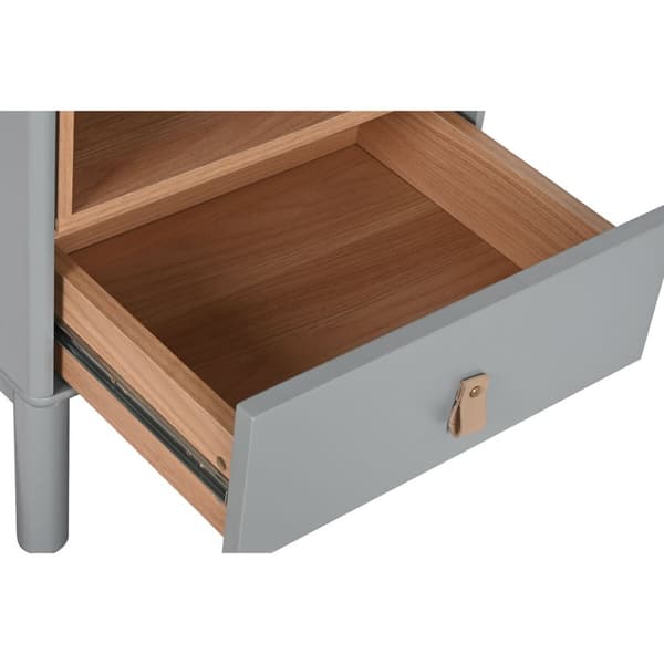 Nattbord Home ESPRIT Blå Grå Naturell Tre MDF 48 x 40 x 55 cm
