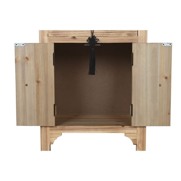 Yöpöytä Home ESPRIT Musta Luonnollinen Kuusi Puu MDF 45 x 34 x 66 cm