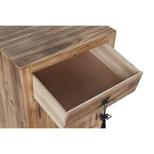 Yöpöytä Home ESPRIT Musta Luonnollinen Kuusi Puu MDF 45 x 34 x 66 cm