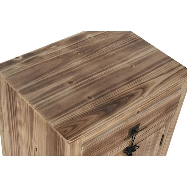 Yöpöytä Home ESPRIT Musta Luonnollinen Kuusi Puu MDF 45 x 34 x 66 cm