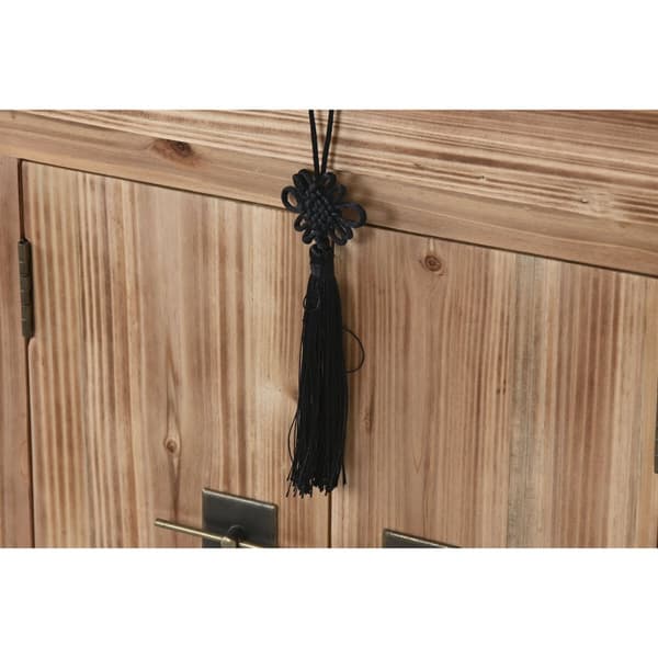 Yöpöytä Home ESPRIT Musta Luonnollinen Kuusi Puu MDF 45 x 34 x 66 cm