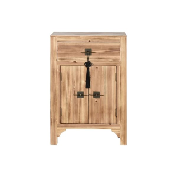 Yöpöytä Home ESPRIT Musta Luonnollinen Kuusi Puu MDF 45 x 34 x 66 cm