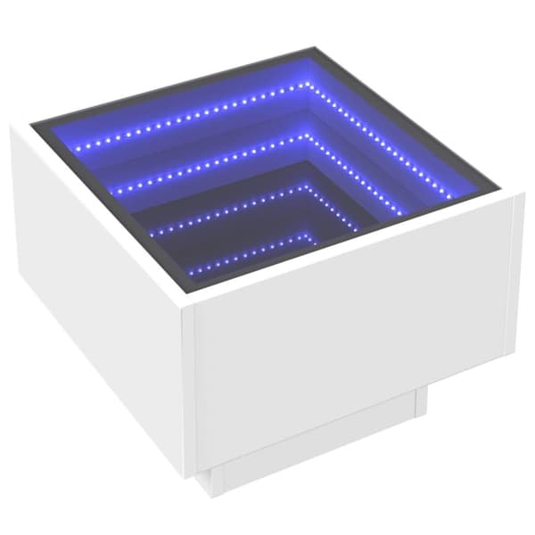 vidaXL Salongbord med Infinity LED hvit 40x40x30 cm