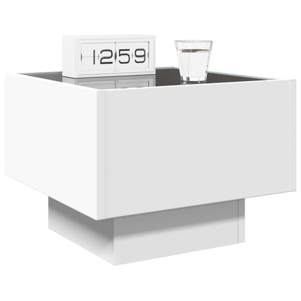 vidaXL Salongbord med Infinity LED hvit 40x40x30 cm