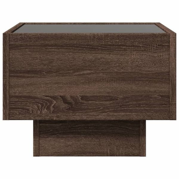 vidaXL sengebord med Infinity LED-lys 40x40x30 cm brun egetræsfarve