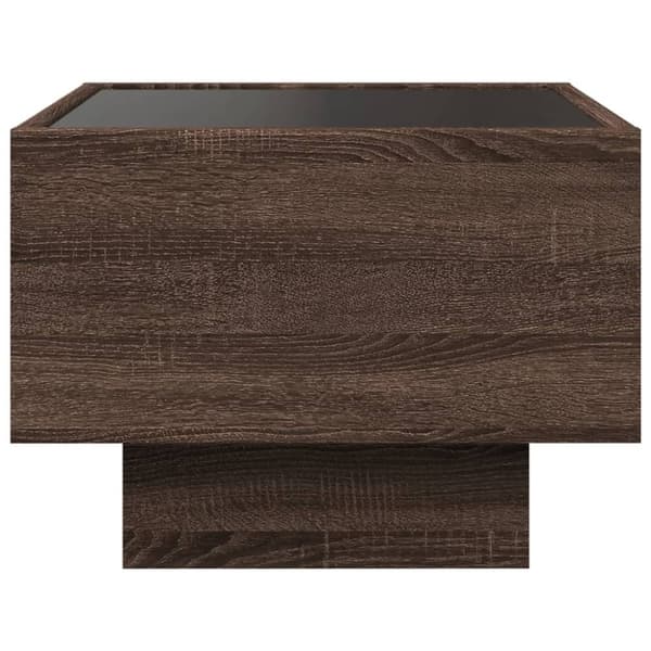 vidaXL sengebord med Infinity LED-lys 40x40x30 cm brun egetræsfarve