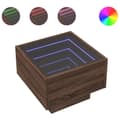 Miniatyrbillede 1 af 11: vidaXL sengebord med Infinity LED-lys 40x40x30 cm brun egetræsfarve
