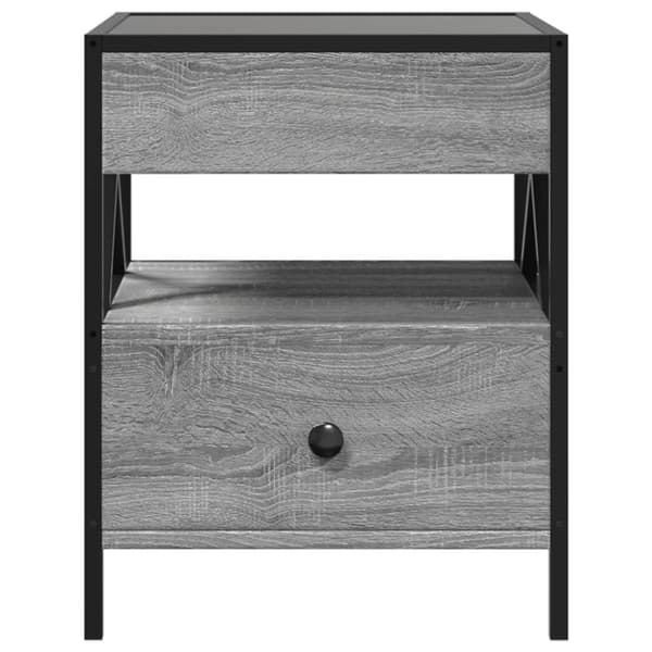 vidaXL sofabord med Infinity LED-lys 40x40x51 cm grå sonoma-eg