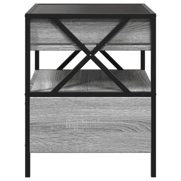 vidaXL sofabord med Infinity LED-lys 40x40x51 cm grå sonoma-eg