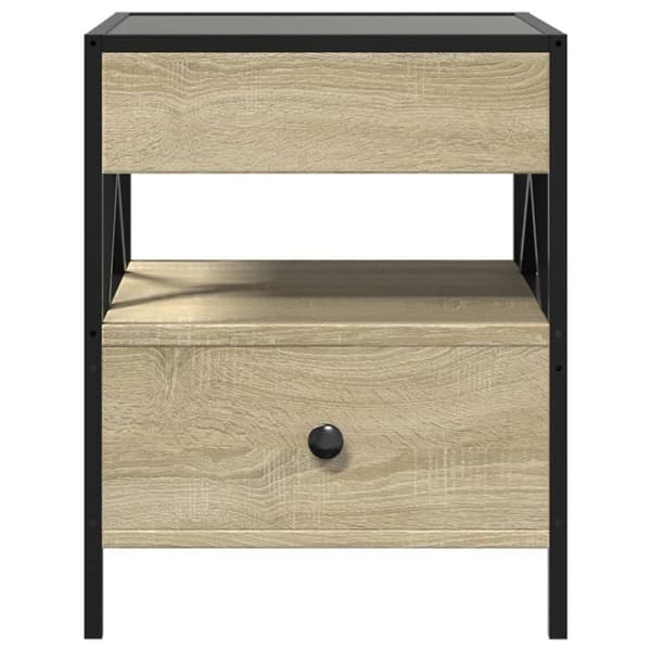 vidaXL sengebord med Infinity LED-lys 40x40x51 cm sonoma-eg