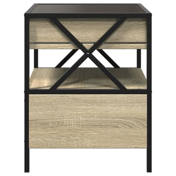 vidaXL sengebord med Infinity LED-lys 40x40x51 cm sonoma-eg