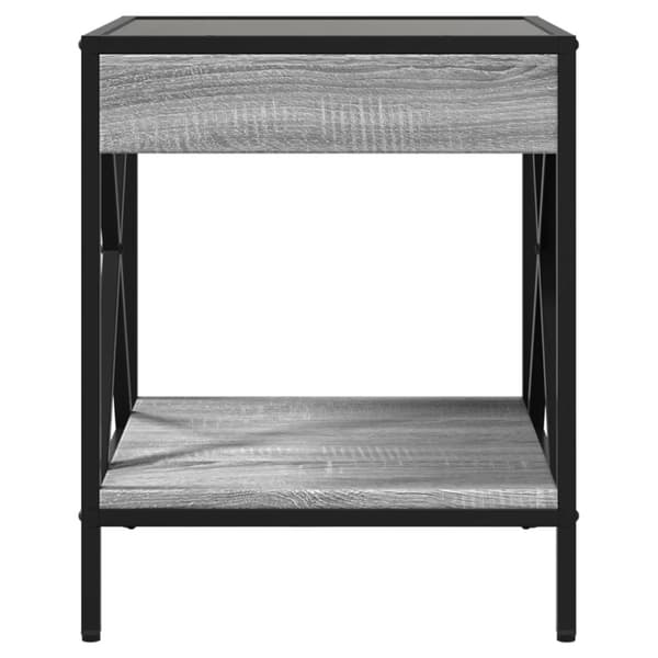 vidaXL sohvapöytä Infinity LED-valoilla harmaa Sonoma 40x40x49 cm