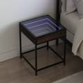 Miniatyrbillede 2 af 11: vidaXL sengebord med Infinity LED-lys 40x40x51 cm brun egetræsfarve