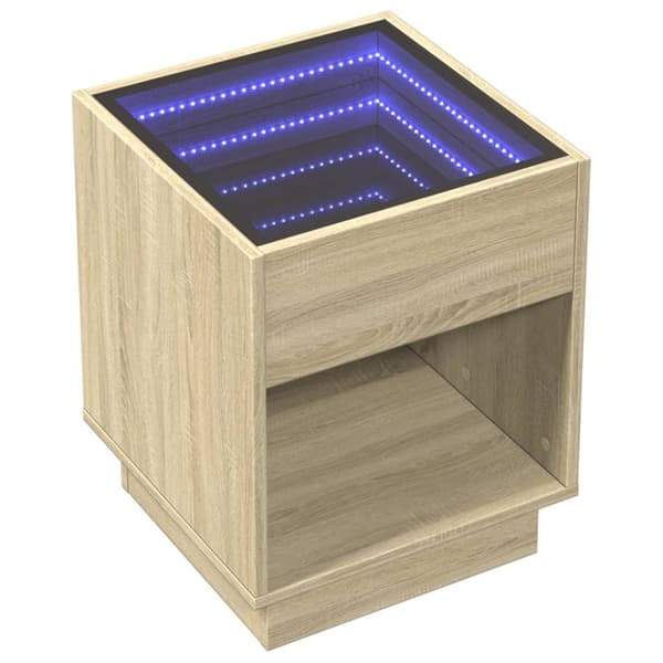 vidaXL Salongbord med Infinity LED sonoma eik 40x40x50 cm