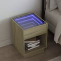 Miniatyrbilde 2 av 11: vidaXL Salongbord med Infinity LED sonoma eik 40x40x50 cm