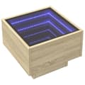 Miniatyrbillede 4 af 11: vidaXL sengebord med Infinity LED-lys 40x40x30 cm sonoma-eg