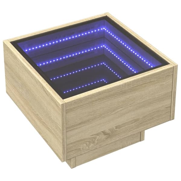 vidaXL sengebord med Infinity LED-lys 40x40x30 cm sonoma-eg