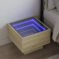 Miniatyrbillede 2 af 11: vidaXL sengebord med Infinity LED-lys 40x40x30 cm sonoma-eg